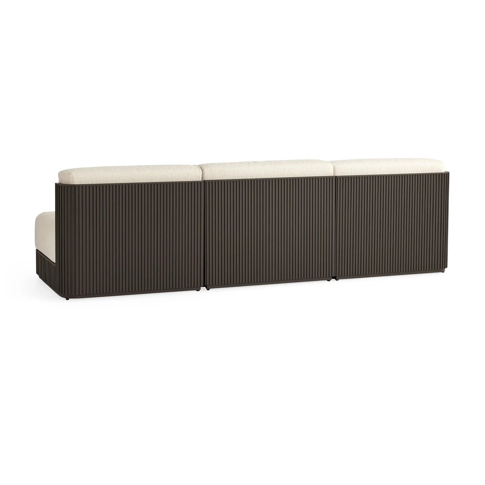 Teaumont Outdoor Aluminum Three-Piece Modular Sofa