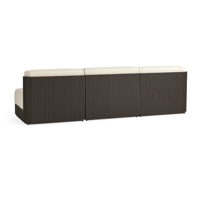 Teaumont Outdoor Aluminum Three-Piece Modular Sofa