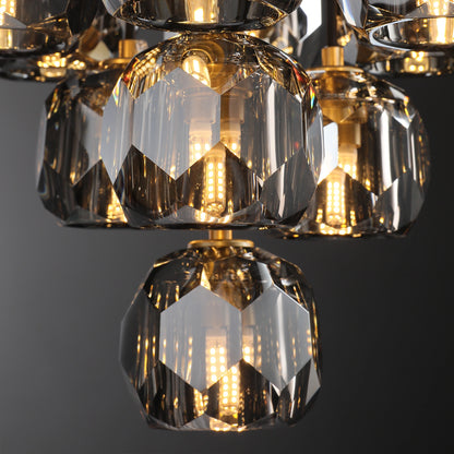 Boule Du Cristal Glass Round Cluster Chandelier