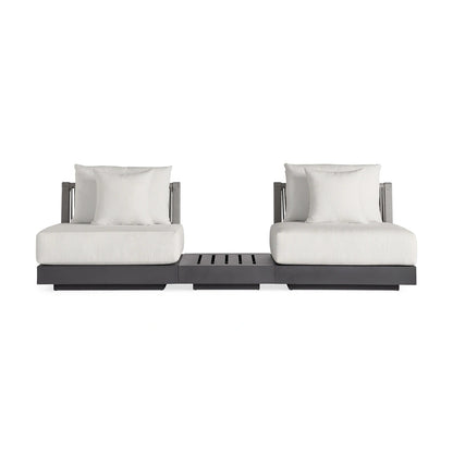Nacos Outdoor Three-Piece Sectional with End Table