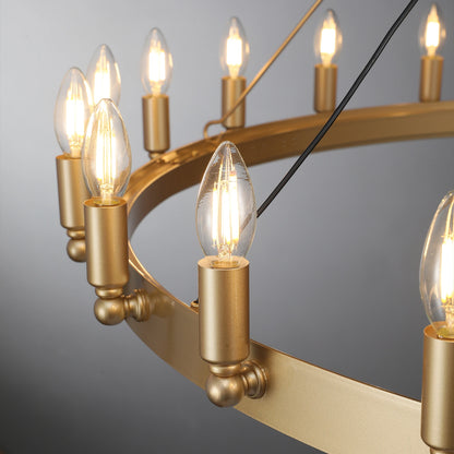 Camilio Vintage Candelabra Round Chandelier