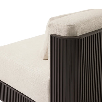 Teaumont Outdoor Aluminum Three-Piece Modular Sofa