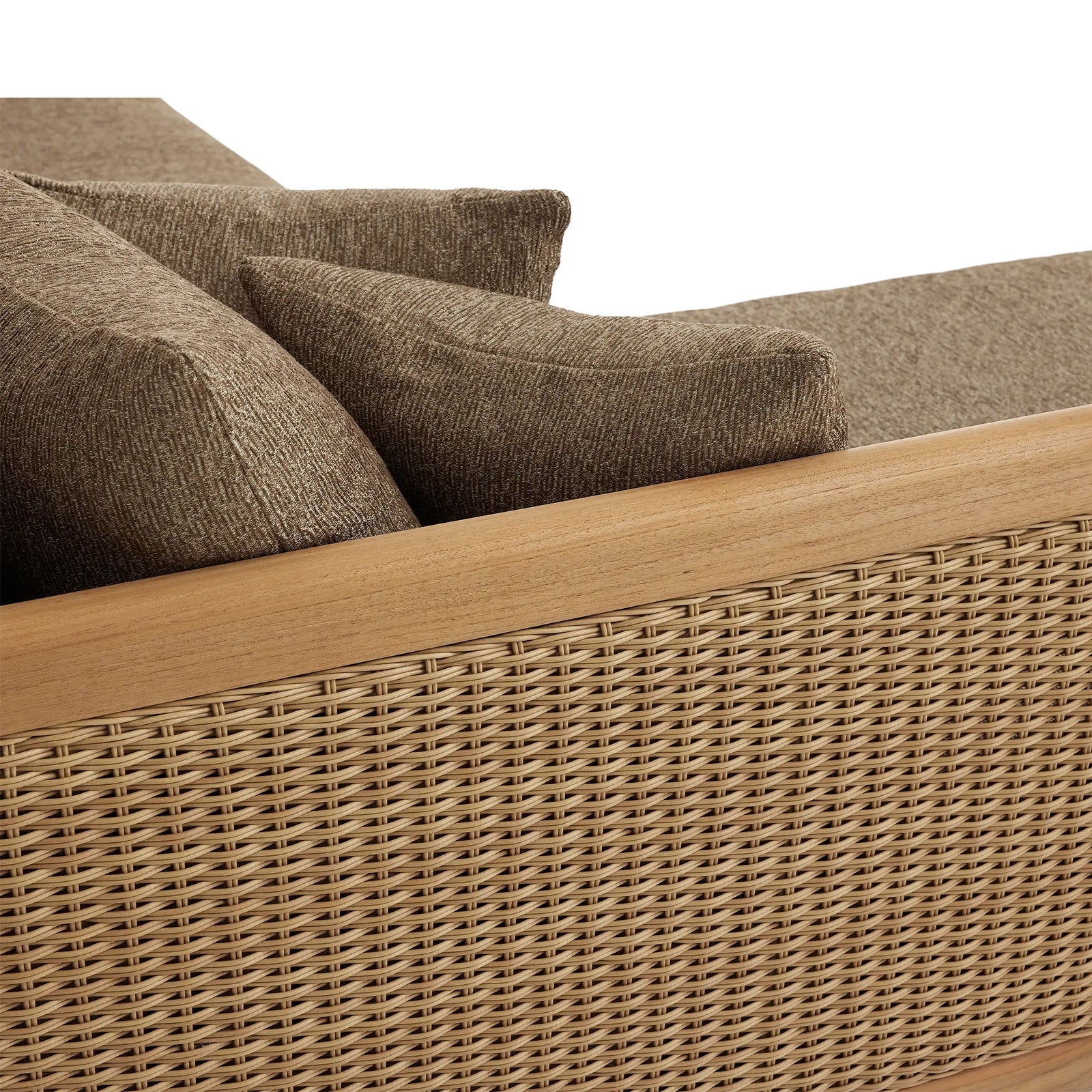 Tuglia Outdoor Teak Two-Piece Sectional with Chaise