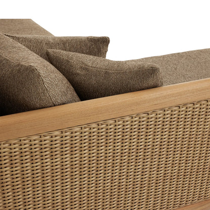 Tuglia Outdoor Teak Two-Piece Sectional with Chaise
