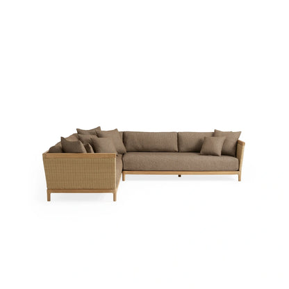 Tuglia Outdoor Teak Two-Piece Sectional