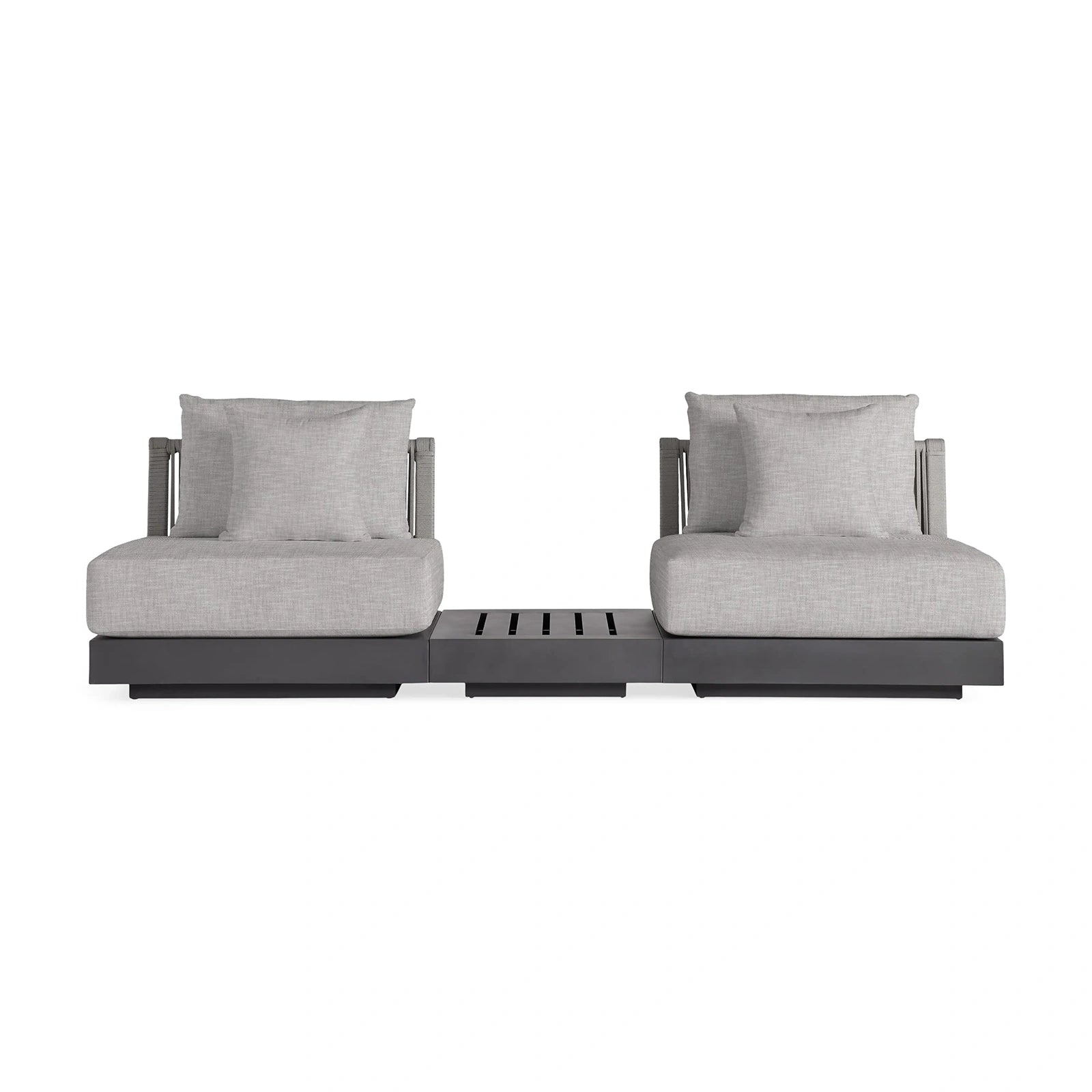 Nacos Outdoor Three-Piece Sectional with End Table