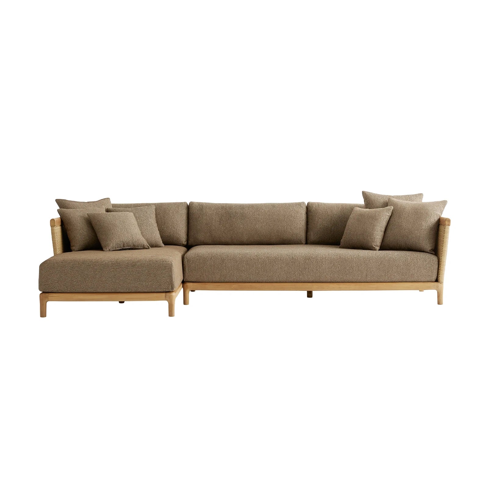 Tuglia Outdoor Teak Two-Piece Sectional with Chaise