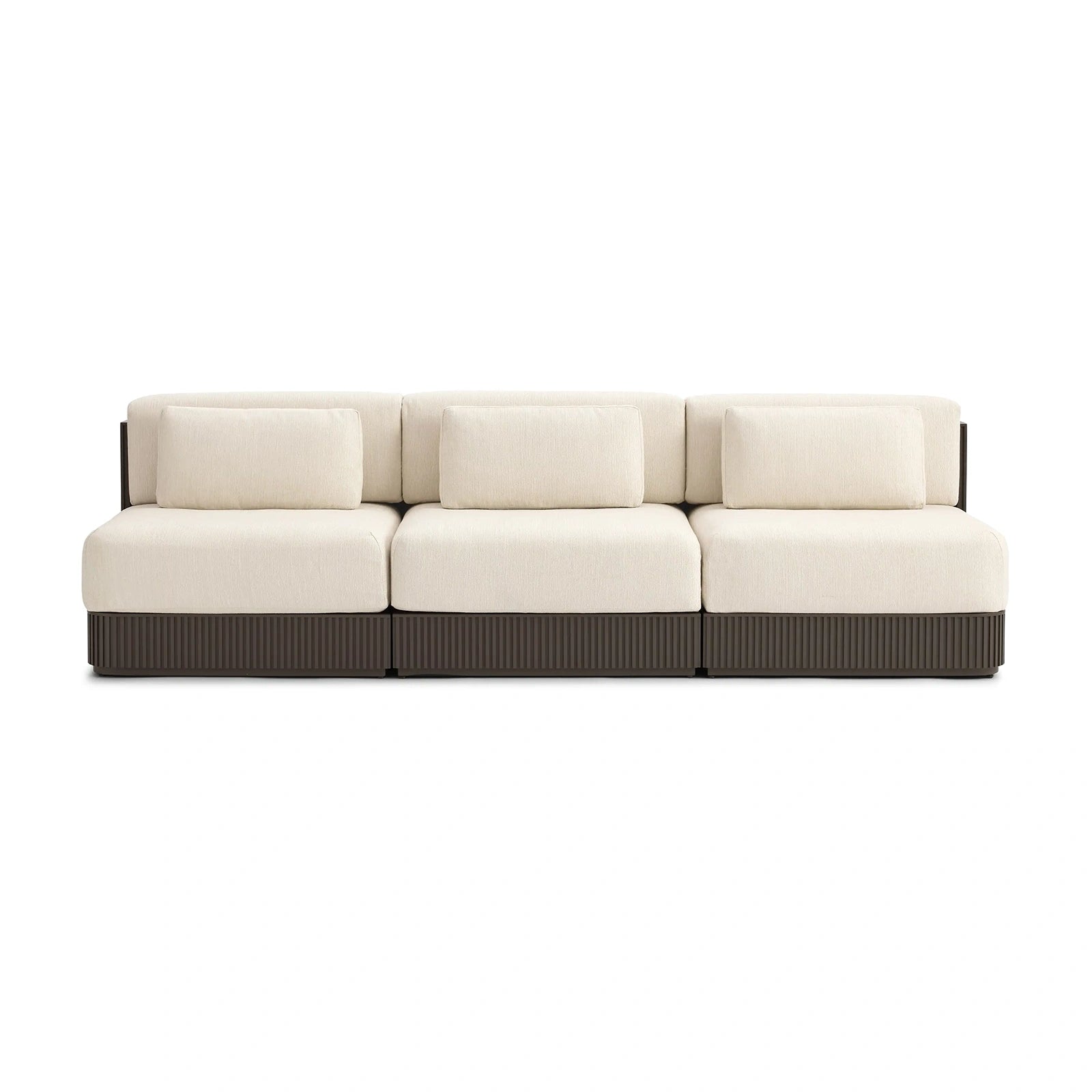 Teaumont Outdoor Aluminum Three-Piece Modular Sofa