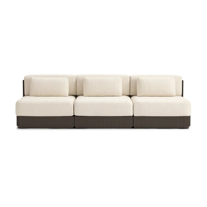 Teaumont Outdoor Aluminum Three-Piece Modular Sofa