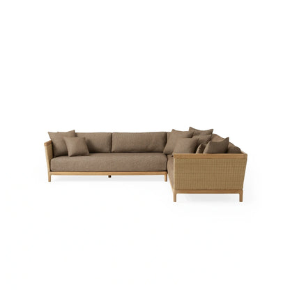 Tuglia Outdoor Teak Two-Piece Sectional