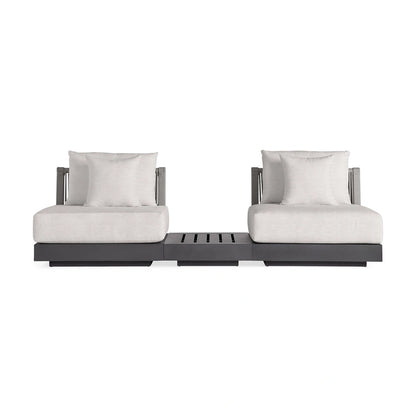 Nacos Outdoor Three-Piece Sectional with End Table