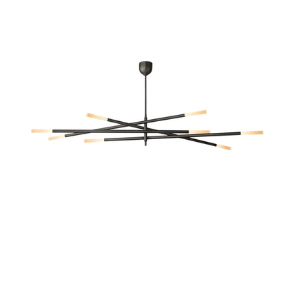 Rousseaw 8-Light Mobile Etched Rod Chandelier
