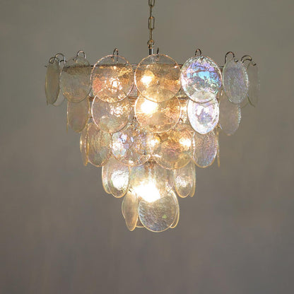 Vintage Murano 27.6″ Disks Chandelier