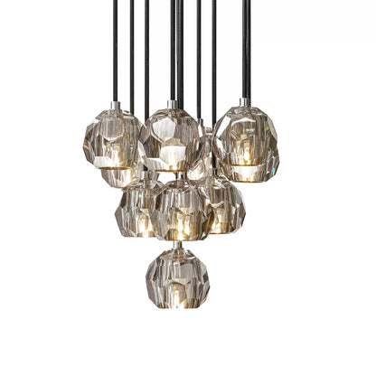 Boule Du Cristal Glass Round Cluster Chandelier