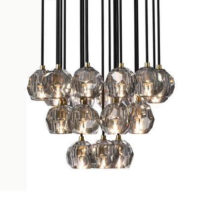 Boule Du Cristal Glass Round Cluster Chandelier