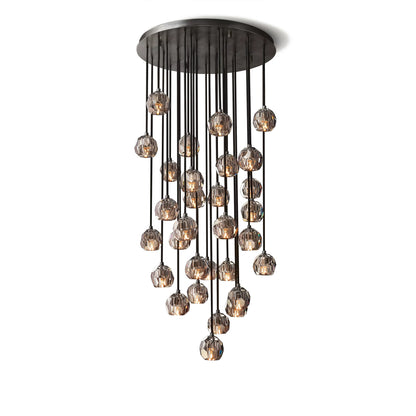 Boule Du Cristal Glass Round Cluster Chandelier