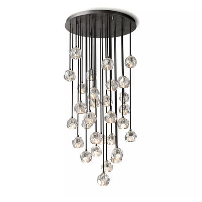 Boule Du Cristal Glass Round Cluster Chandelier