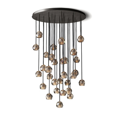 Boule Du Cristal Glass Round Cluster Chandelier